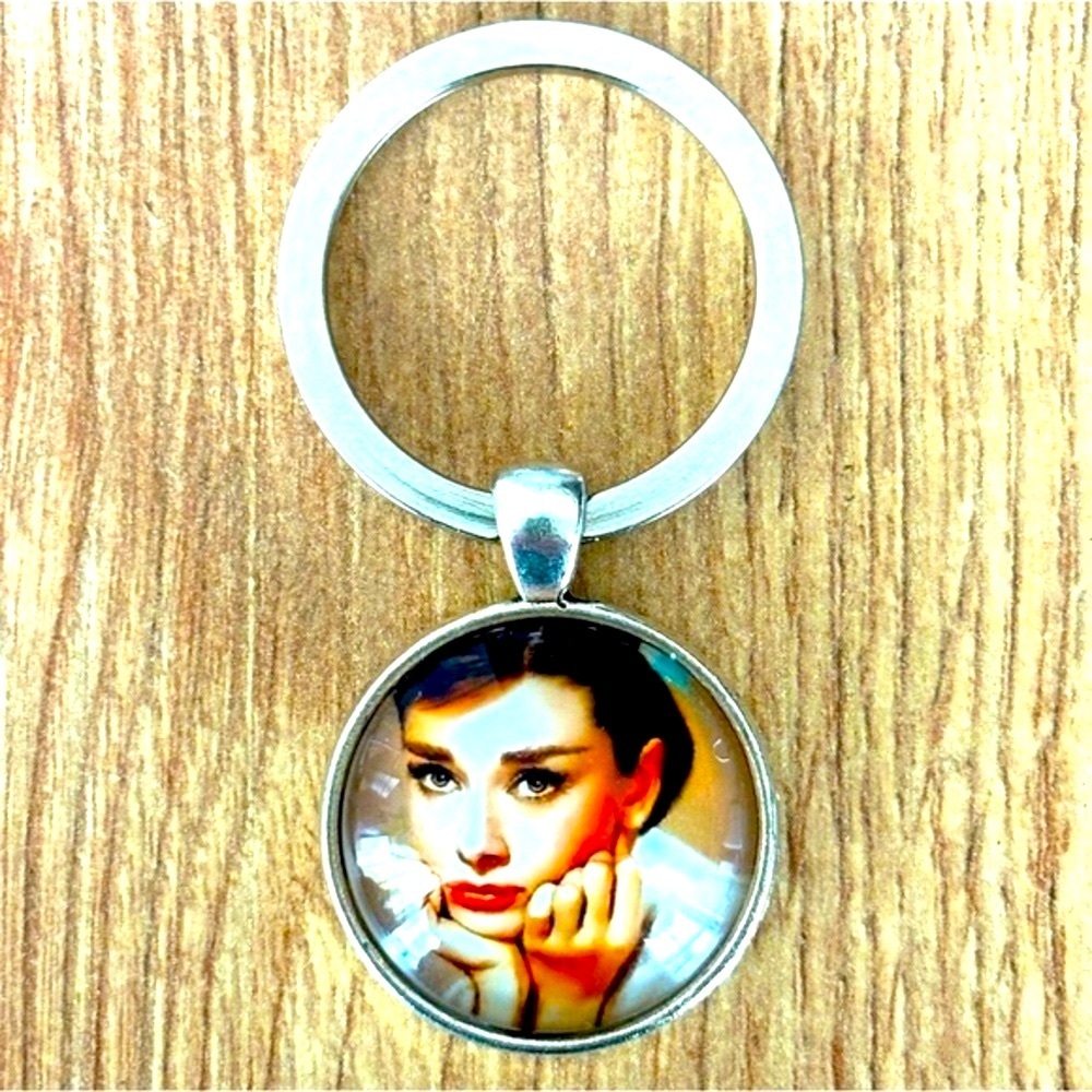 Audrey Hepburn Keychain, Handmade, NWT